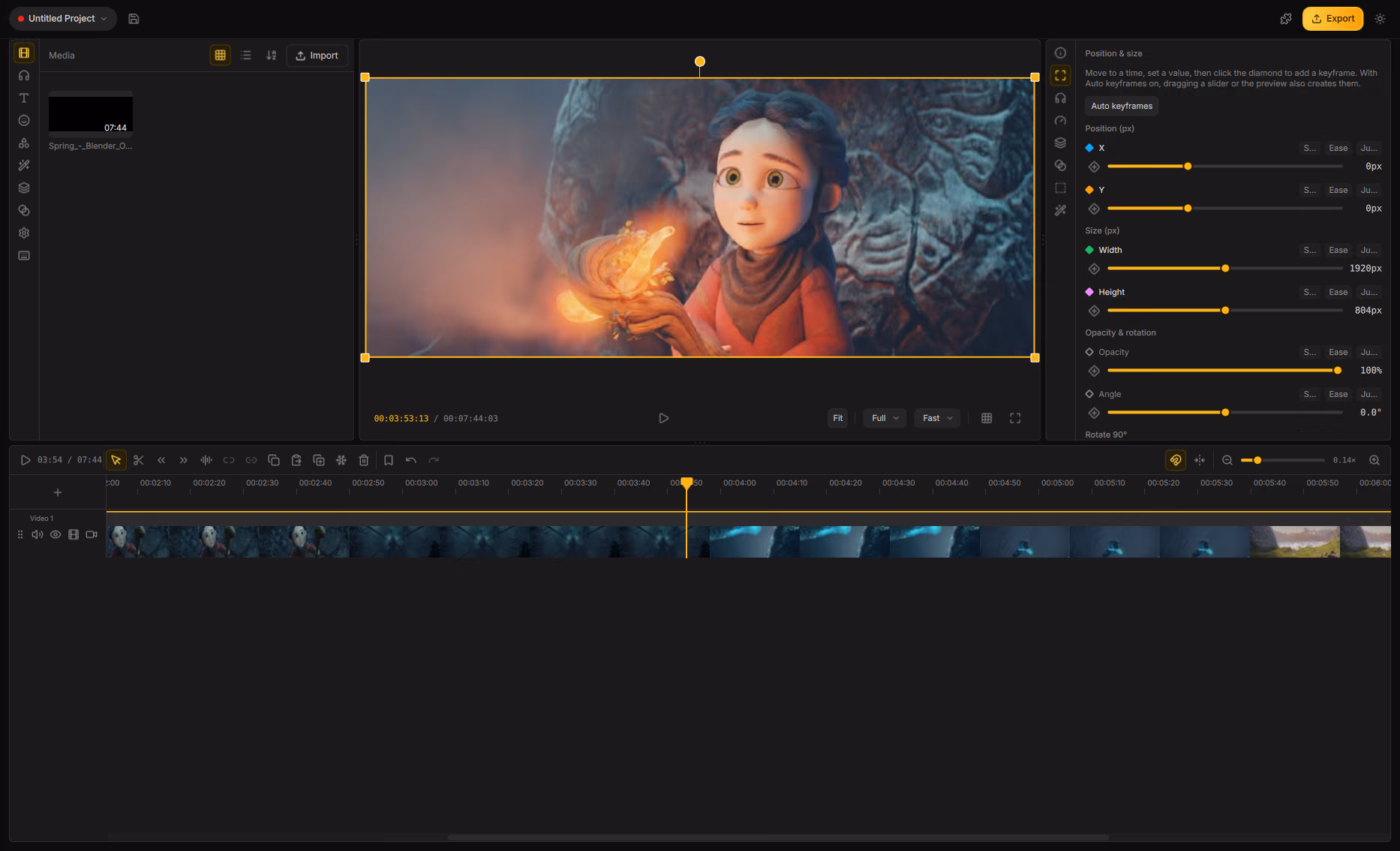 CutWire Drift main window: effects library, video preview and multi-track timeline